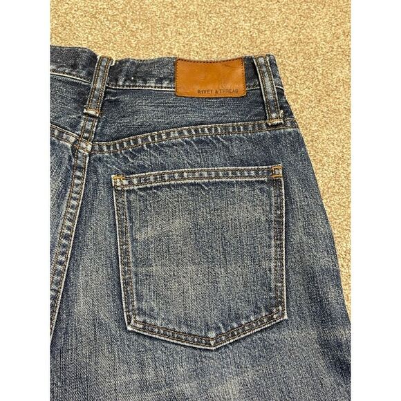 Rivet & Thread womens straight jeans sz 25 high waist Frey edge button fly denim - Picture 12 of 12